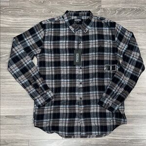 Ezekiel Black and Gray Plaid Men's Shirt